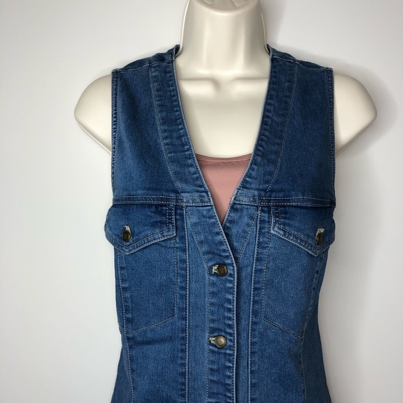 Free People Wandering Star Denim Mini Dress 12 - Picture 4 of 13